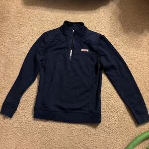 Vineyard Vines Women's Classic Shep Shirt 1/4 Zip Pullover in Navy Size Small